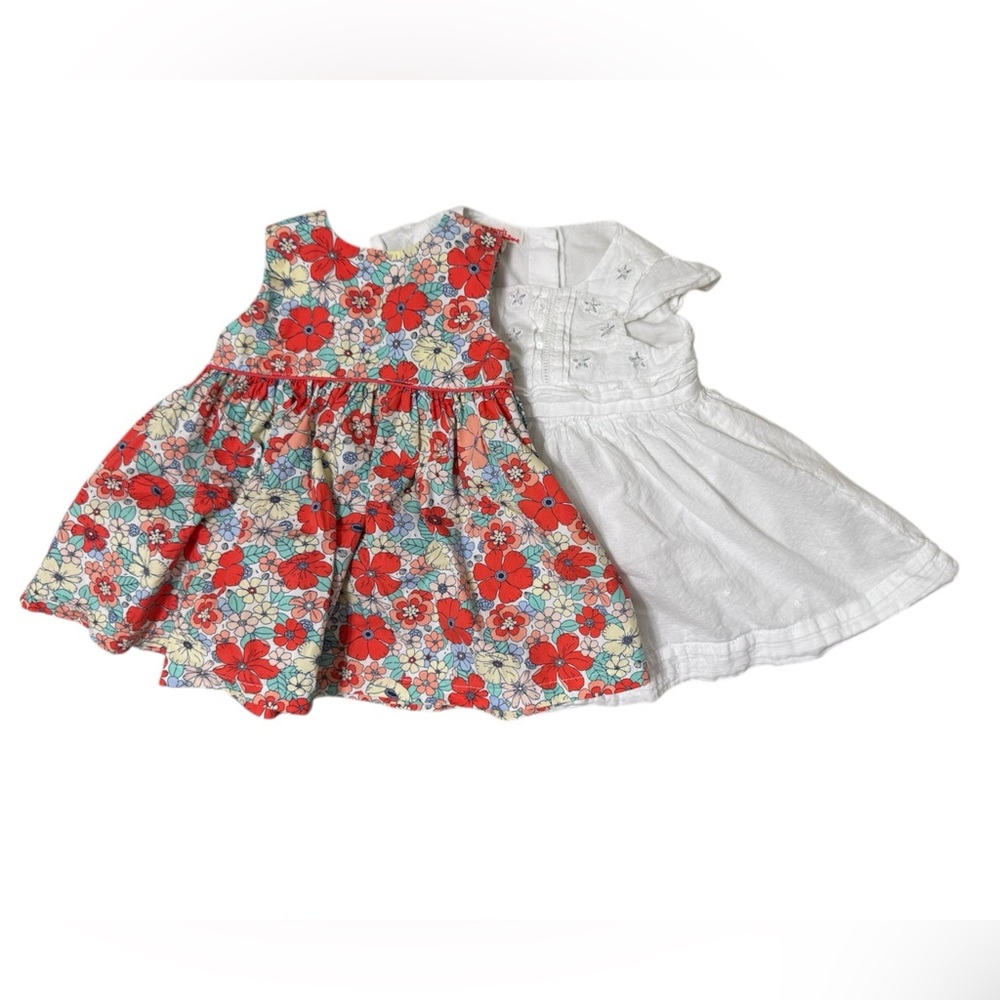 Du Pareil au meme Floral and White Baby Infant Dress Set 9-12 months